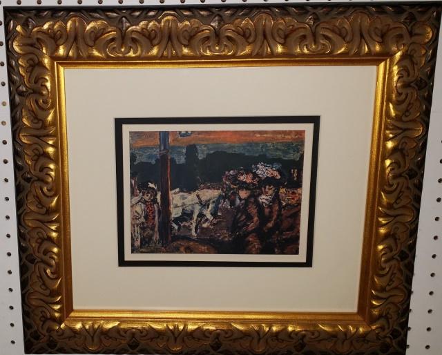PIERRE BONNARD: (1867-1947 French), "Place Clichy", framed lithograph, approximate frame size 18" x 20", with certificate of authenticity.