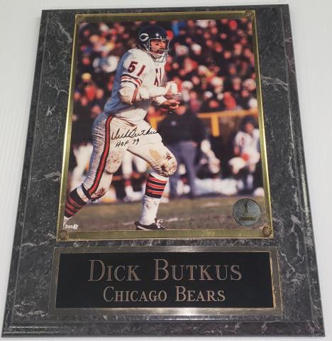 DICK BUTKUS SIGNED PHOTO PLAQUE (1 of 2)