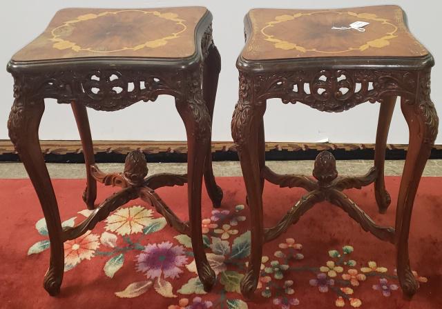 PAIR OF LOUIS XV STYLE LAMP TABLES (1 of 3)