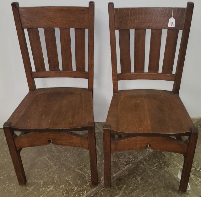 PAIR OF OAK SIDE CHAIRS (1 of 3)