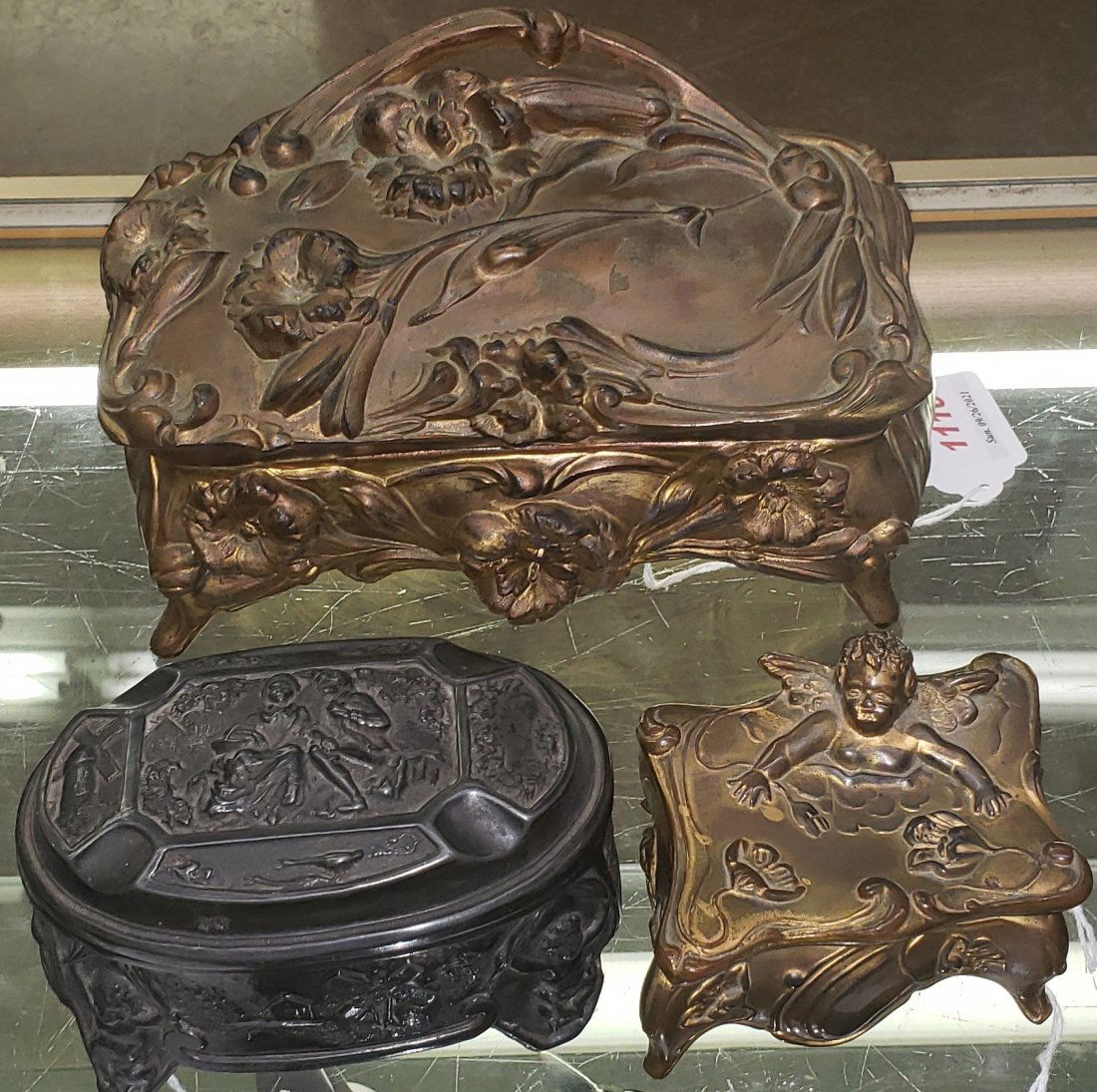 3 VINTAGE CASKET DRESSER BOXES (1 of 2)