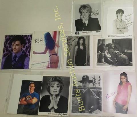 20 AUTOGRAPHED PHOTOS: Ana Doty, Martin Sheen, Robert Duvall, Tyra Banks, Edi Adams, Maria Shriver, Arnold Schwarzenegger, Jim Belushi, Sally Field, Cheryl Ladd, Karm Cooper, Helen Cornelius, Mikaylay, Richard Erdman, Micha