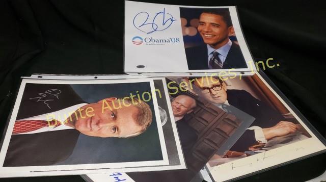 GROUP OF AUTOGRAPHED PHOTOGRAPHS: Barack Obama, Sarah Palin, Dan Quayle, Oliver North , Gerald Ford, Clarence Thomas, Ronald Reagan (facsimile signed), Henry Kissinger, John McCain.
