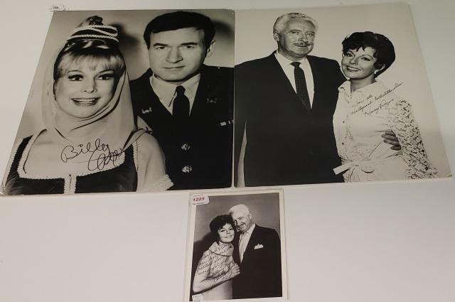 3 SIGNED PIECES: Signed photo Kasey Rogers and David White, both from the Bewitched TV series, inscribed by Kasey Rogers "For Jack and Eileen, Our love and gratitude for a wonderful job Kasey Rogers, "Louise, Bewitche
