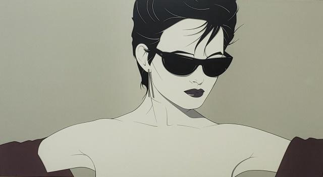 FRAMED PATRICK NAGEL SERIGRAPH: Woman in sunglasses, frame size 28" x 42.