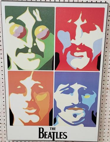 AFTER ANDY WARHOL: "The Beatles", framed print on canvas, size 33 1/2" x 22 3/8".