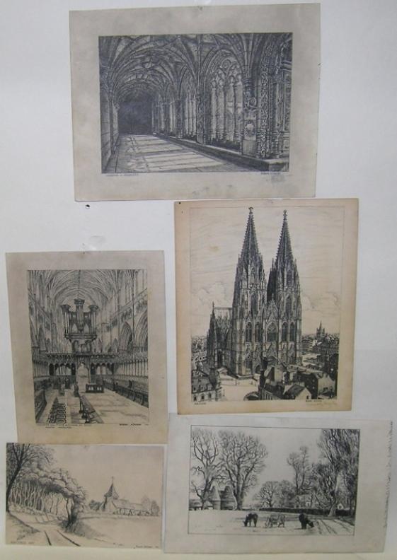 ADDISON, ROBERT: (1924-1988 American) Five unframed ink drawings, 4 pieces are signed, approximate paper size of largest 8'' x 12 3/4''. PROVENANCE: Item comes from the Estate of Mrs. Robert Addison.