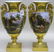 1054: ***PAIR OF OLD PARIS PORCELAIN 2-HANDLE URNS