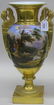 1054: ***PAIR OF OLD PARIS PORCELAIN 2-HANDLE URNS - 2