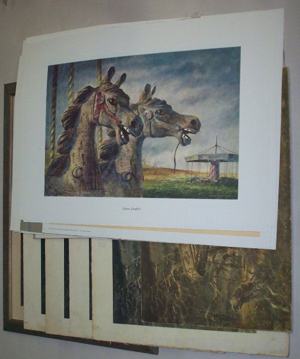 ***GROUP OF ROBERT ADDISON COLLECTIBLES: Prints on board, unsigned oil on canvas of water fixture, and prints, various subject matter and sizes. PROVENANCE- Items come from the Estate of Mrs. Robert Addison.