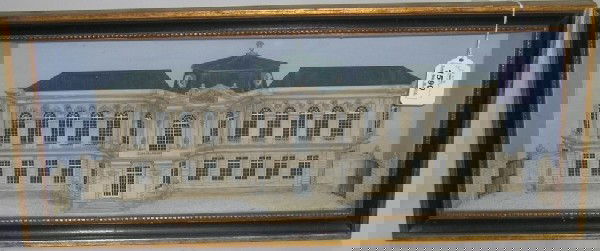 ***ADDISON, ROBERT: (1924-1988 American) Shadowboxed architectural model, unsigned, approximate height 9", width 21", depth 3 1/2, PROVENANCE- Item comes from the Estate of Mrs. Robert Addison.