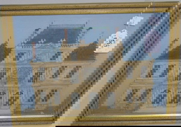 ***ADDISON, ROBERT: (1924-1988) Shadowboxed architectural model, unsigned, approximate height 10", width 13 1/2, depth 2 1/2", PROVENANCE- Item comes from the Estate of Mrs. Robert Addison.