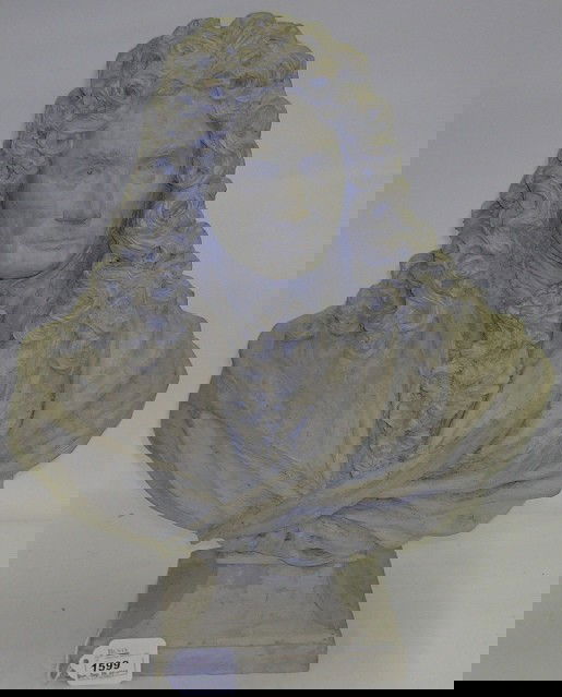 ***ADDISON, ROBERT: (1924-1988 American) Bust portrait of Handel, unsigned, height 17 3/4, width 14", depth 7", PROVENANCE- Item comes from the Estate of Mrs. Robert Addison.