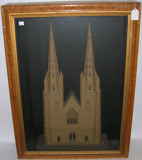 ***ADDISON, ROBERT| (1924-1988 American): ***ADDISON, ROBERT| (1924-1988 American) Shadowboxed architectural model, unsigned, approximate height 31", width 23", depth 6", PROVENANCE- Item comes from the Estate of Mrs. Robert Addison.