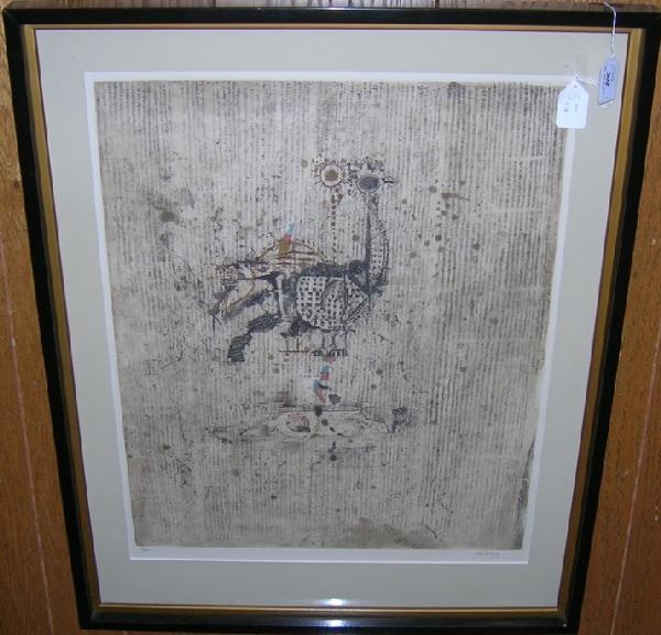 ***FRIEDLAENDER, JOHNNY: (1912-1992 German) Abstract composition, framed etching, signed in pencil lower right margin and numbered 87/95 in pencil lower left margin