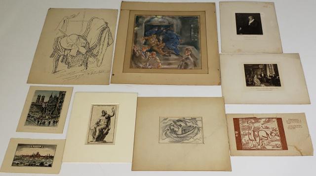 GROUP OF UNFRAMED ART (1 of 11)