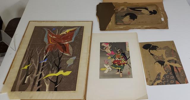 GROUP OF JAPANESE WORKS ON PAPER (1 of 9)