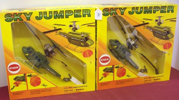 ***TWO COX SKY JUMPER .049 ENGINE POWERED MODEL: ***TWO COX SKY JUMPER .049 ENGINE POWERED MODEL HELICOPTERS| CONDITION: Good, unopened original boxes.