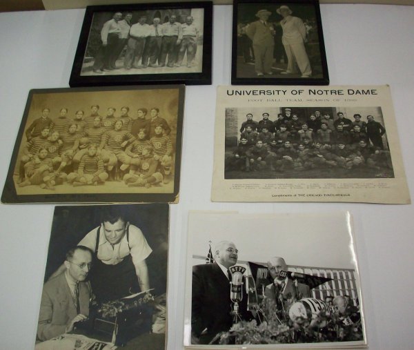 ***GROUP OF PHOTOGRAPHS: Arch Ward, Tribune Baseball School Wrigley Field 1930, Hyde Park 1897 Football Team, etc.