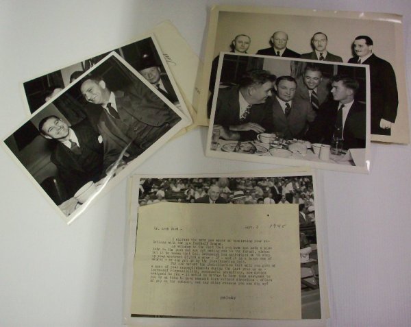 ***GROUP OF ARCH WARD RELATED EPHEMERA: Letters regarding salary, photographs, etc.