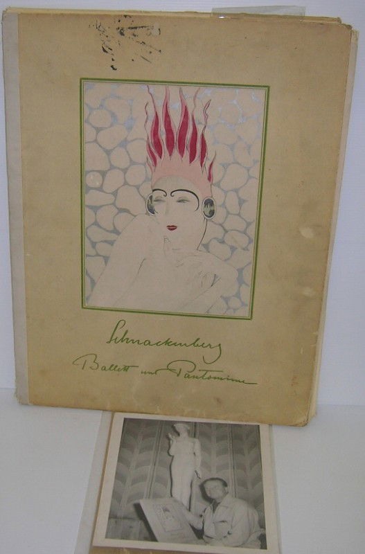 ***RARE ANTIQUARIAN BOOK| "Ballett und Pantomime: ***RARE ANTIQUARIAN BOOK| "Ballett und Pantomime", portfolio designed by Walter Schnackenberg, published by Georg Muller Verlag, printed in Munich, Germany, having 22 plates depicting ballet figures a