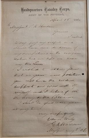 GEN WARREN TO GEN SHERIDAN CORRESPONDENCE (1 of 8)