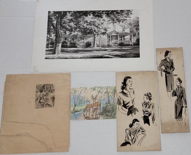 5 UNFRAMED WORKS (1 of 9)