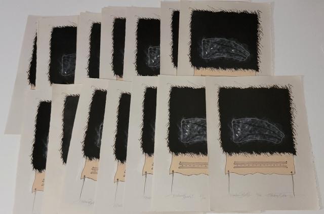 MELINDA STICKNEY-GIBSON: 22 unframed mixed media's, all are signed, titled and dated, paper size 15" x 11".