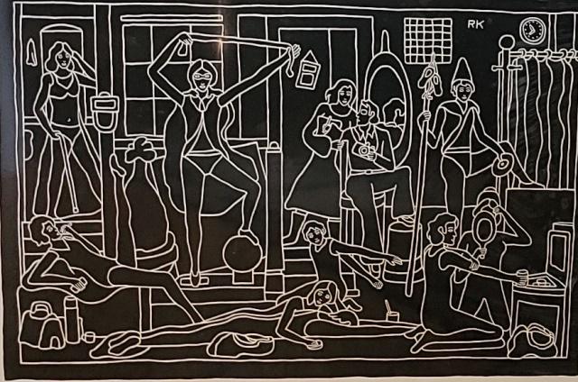 ROBERT KAMECZURA: "Dressing Room', unframed digital archival print, signed & dated lower right margin, titled and numbered 1/100 lower left margin, inscribed "For Kim & Michael", image size 21 1/2" x 31 1/8", paper 26"