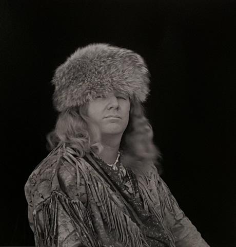 MARIANA COOK: (20th C. American) "Martin Prechtel (Pecos), January 1990", unframed and matted photograph, signed lower right on mount, titled and signed on verso, approximate work size 16 1/2" x 15 1/2", mat 28" x