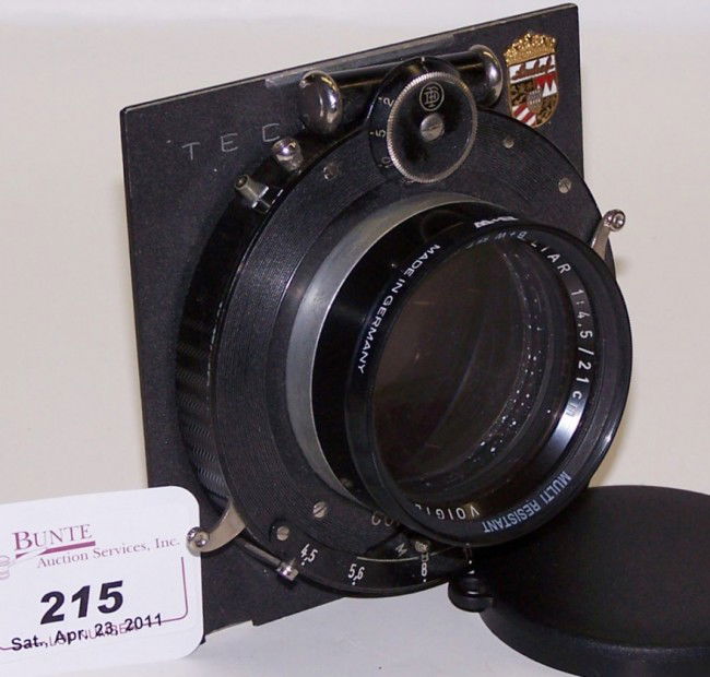 ***210MM F4.5 VOIGTLANDER HELIAR COMPOUND LENS: Ser. #3286326, 4x5 board.