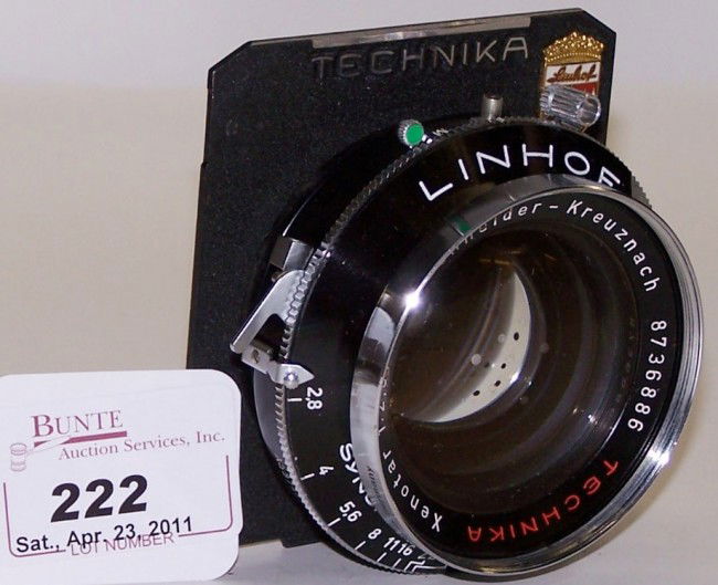 ***100MM F2.8 XENOTAR LENS: Ser. #8 736 886, Technika Select Compur, Linhof 2x3 board.