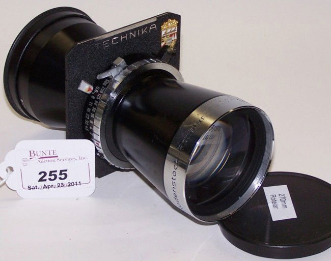 ***RODENSTOCK-ROTELAR LENS: Ser. #5868100, 270mm, F6.6, Synchro-Compur, with Technika board.