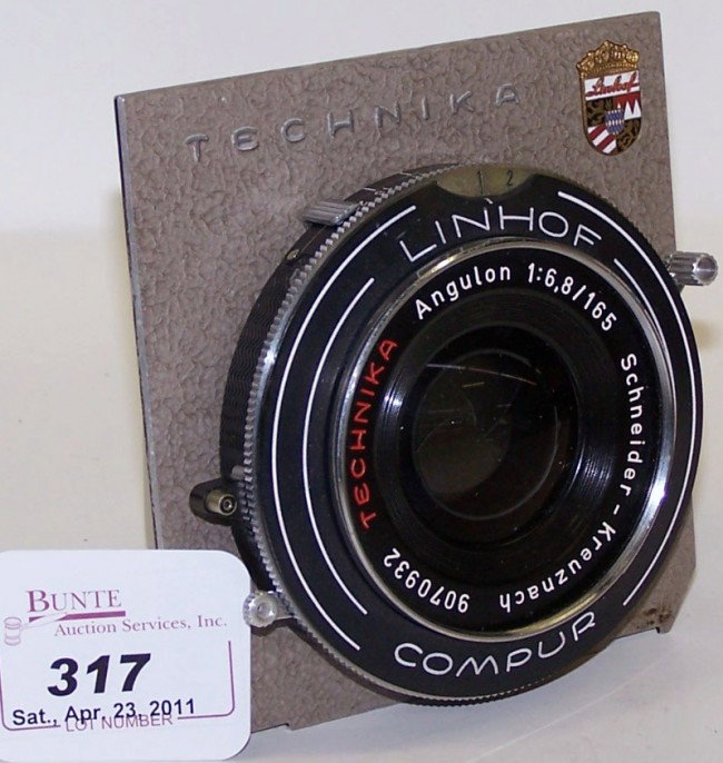 ***LINHOFF TECHNIKA ANGULON LENS: Ser. #9070932, 165mm, F6.8.