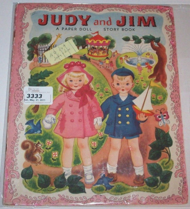 ***VINTAGE PAPER DOLLS, SIMON & SCHUSTER 1947, U: Judy and Jim, A Paper Doll Storybook.