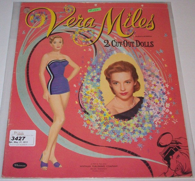 ***VINTAGE PAPER DOLLS, WHITMAN 1957, UNCUT: Vera Miles, Two Cut Out Dolls, #2086.
