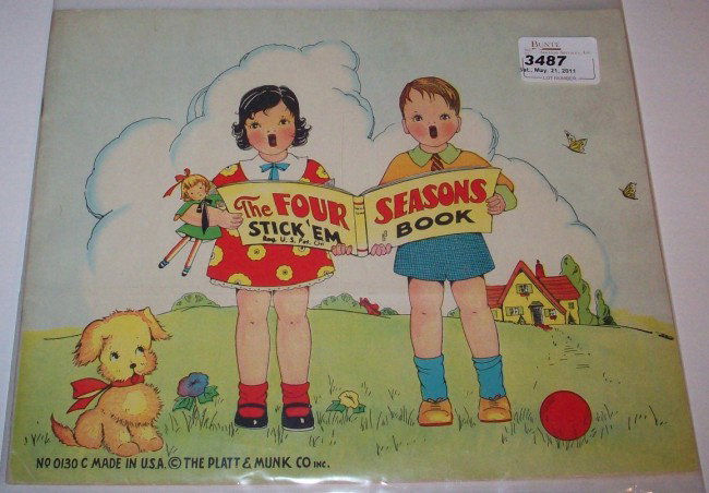 ***VINTAGE PAPER DOLLS, PLATT & MUNK EARLY 1930': The Four Seasons Stick 'Em Book, #130.
