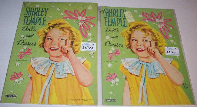***VINTAGE PAPER DOLLS, SAALFIELD 1959, UNCUT: Shirley Temple Folder Set, #4440, and vintage paper dolls, Saalfield 1959, uncut, Shirley Temple Dolls and Dresses, #1727.