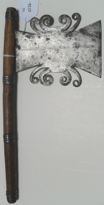 ***EDGED WEAPON: Iron and wood, approximate height 11'', deaccessioned from Columbus Museum of Art.