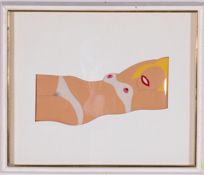 ***WESSELMANN, TOM: (1931-2004 American) ''Great American Beauty'', framed serigraph on plastic, from ''11 Pop Artists'', approximate image size 6'' x 16'', frame size 20 1/4'' x 24 1/4'', matt size 18 1/2" x 22 1/2". We