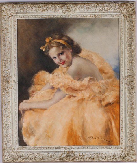 ***FRIED, PAL: (1893-1976 Hungarian) ''Nicole'', framed oil on canvas, signed lower right, approximate image size 30'' x 24'', frame size 37'' x 31''.