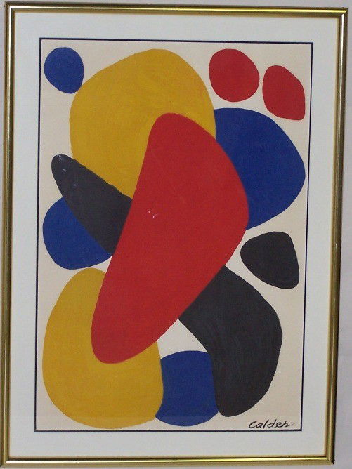*** ALEXANDER CALDER: (1898-1976 American) "Boomerang", framed lithograph on paper, signed lower right, approximate image size 44'' x 29 1/2'', frame size 52'' x 38''.
