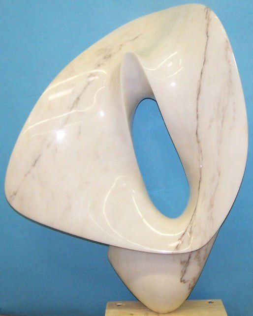 PONCET, ANTOINE| Abstract marble sculpture: PONCET, ANTOINE| (Born 1928 French) Untitled composition, polished marble sculpture, no base, signed on bottom, approximate height 31", width 22 3/4", depth 11".