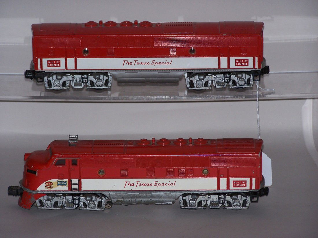 ***2 LIONEL O GAUGE LOCOMOTIVES: #2245 Diesel locomotive, AB F-3 Texas Special.