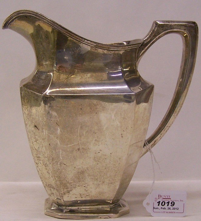 1019 ***WALLACE STERLING SILVER PITCHER Marked "RW&S Feb 26, 2012 Bunte Auction Services
