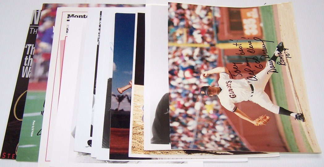 GROUP OF AUTOGRAPHED PHOTOS: Craig Ironhead Heyward, Ted DiBiase, Joe DiMaggio, Mickey Mantle, Mike Singletary, William Perry, etc.