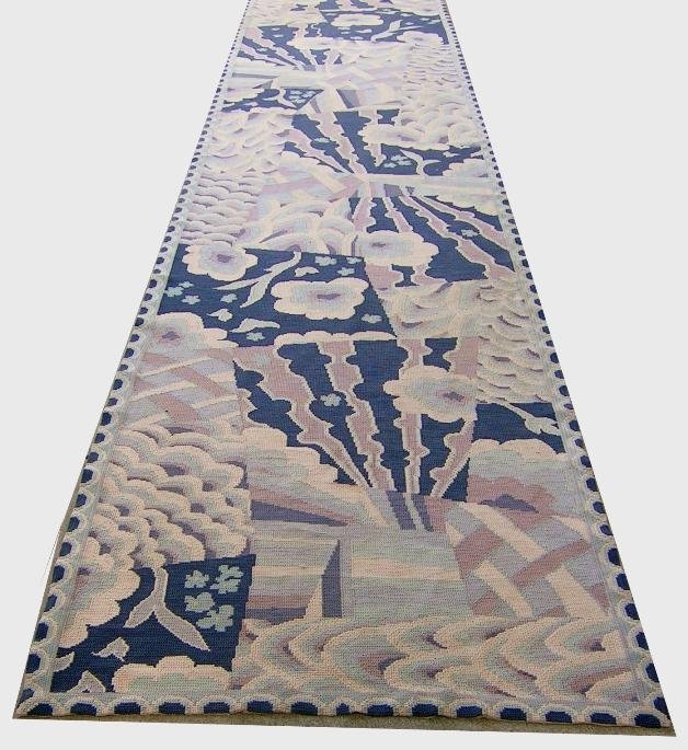 PATTERSON FLYNN AND MARTEN ART DECO RUNNER: Approximate size 3' 9 1/2'' x 21'.
