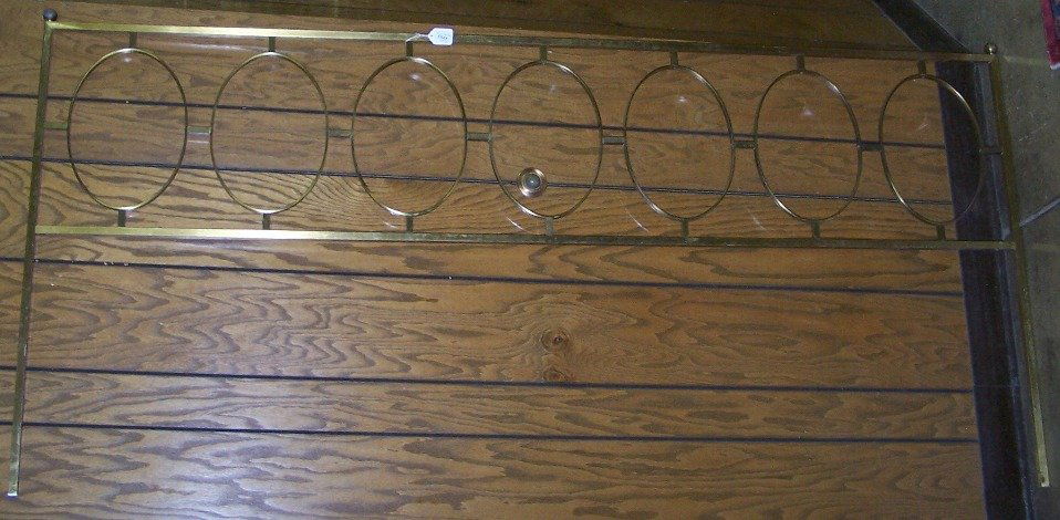 PAUL MCCOBB BRASS HEADBOARD: Approximate height 37 1/4'', width 78''.