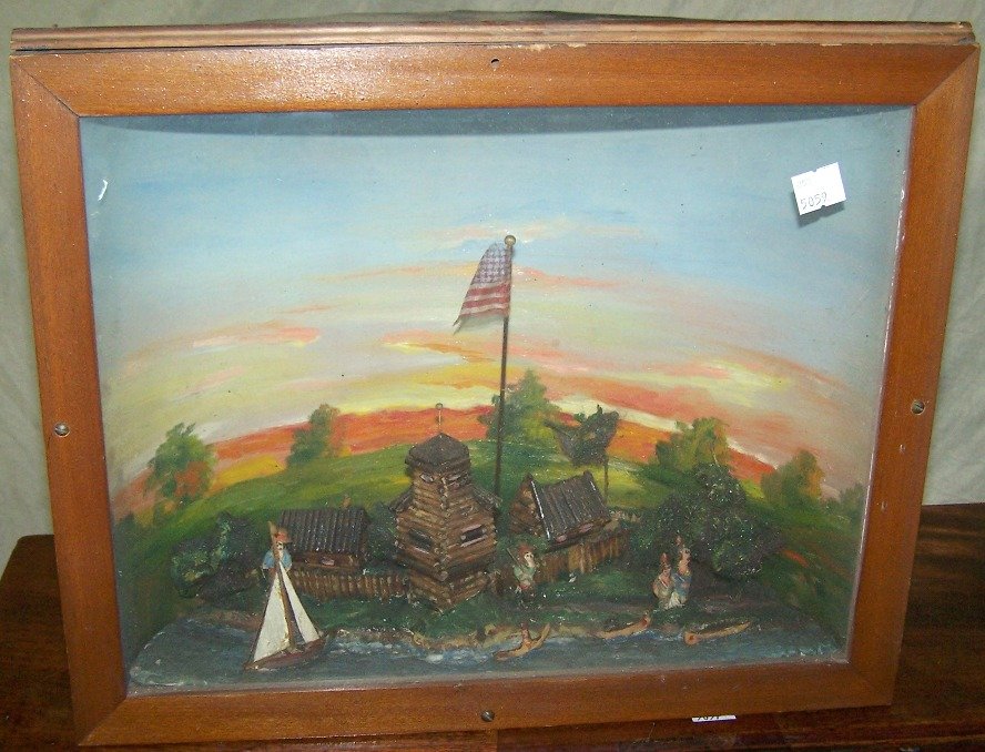 ***FORT DEARBORN DIORAMA: Approximate height 13'', width 15 1/2''.
