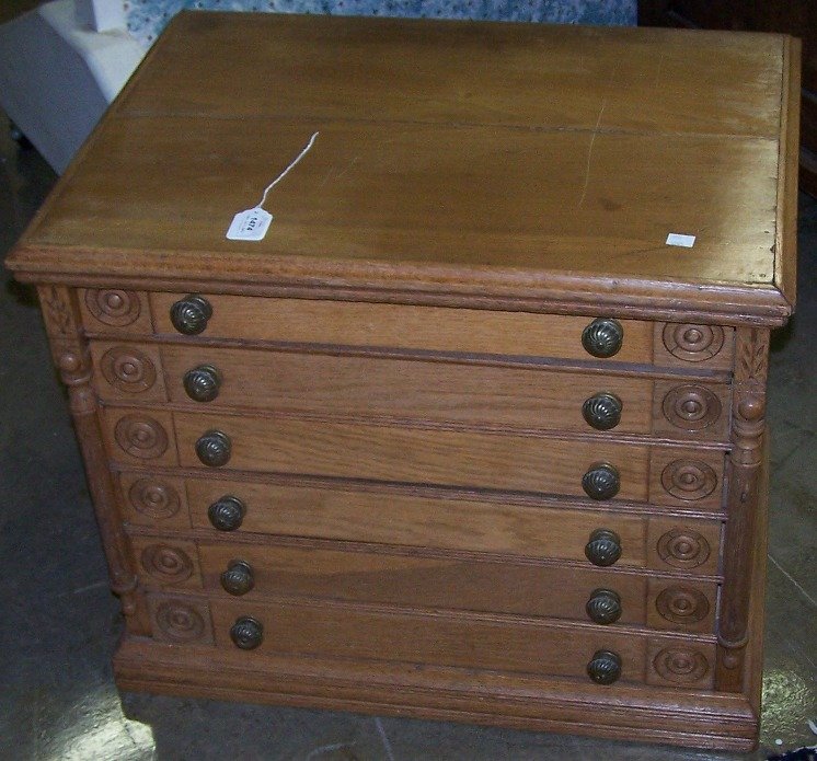 ***19TH C. CLARK'S MILE-END SPOOL CABINET: Approximate height 21 1/2'', width 25 1/2'', depth 19'',